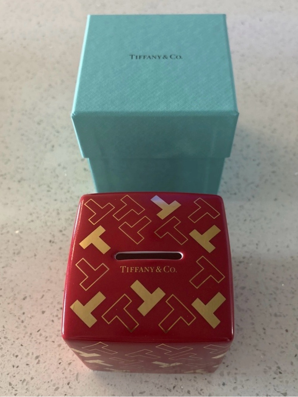 Tiffany & Co Red Gold “Year of the Rat” Piggy Bank with Original Blue Box